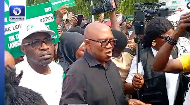 Obi Joins Occupy National Assembly Protest Over E-Transmission of Election Results